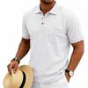 PEYWOW Men's Fashion POLO Neck Summer Spring Short Sleeve Casual Blouses & Shirts