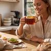 Tazza in Vetro a Forma di Zucca con Manico per Cucina di Casa, Tè e Caffè
