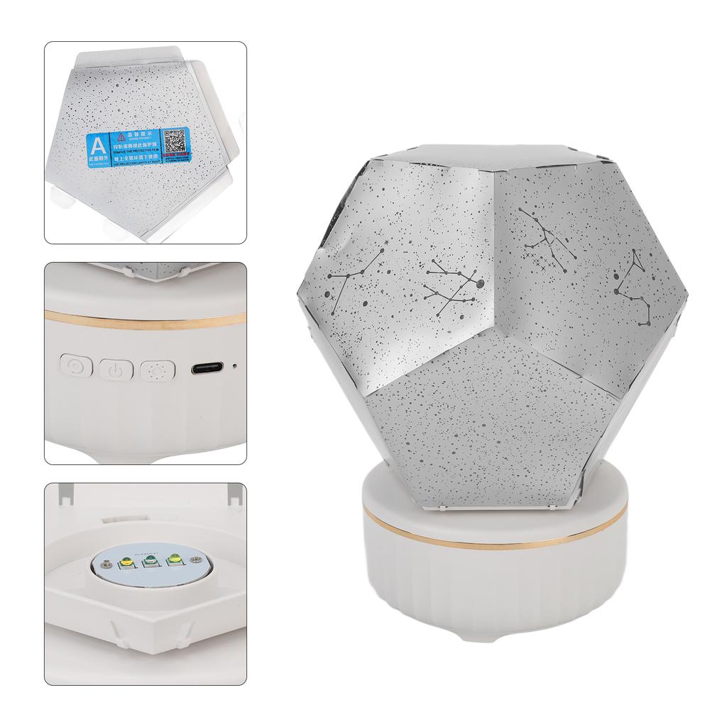 LED Projector Lamp 3 Color Multifunctional Dimmable Rotatable Rechargeable LED Star Projector Lamp