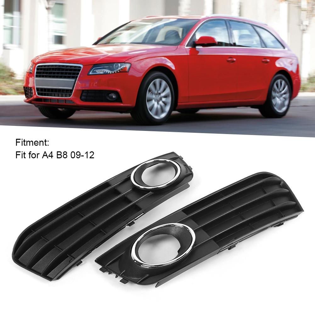Pair of Fog Lamp Grill Left +Right Car Light Grille Cover 8KD807681 Fit for A4 B8 0912
