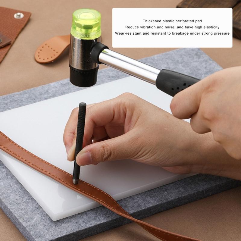 Leather Tools with Hammer Cutting Mat Leather Hole Punch Tool Leather Craft Tool Leather Stamping Tools Craft Supplies