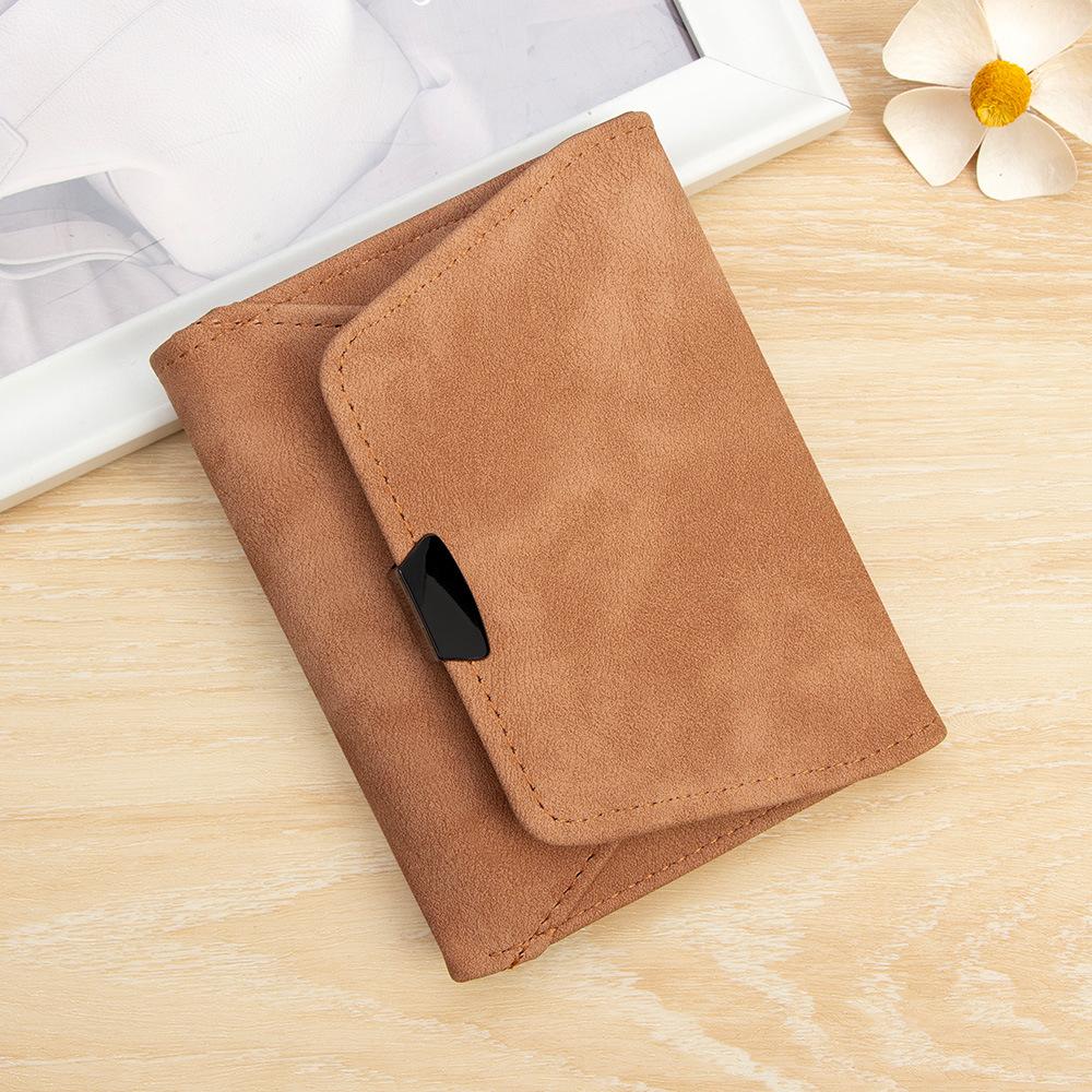 Women's Short Small Wallet, Retro Matte Leather Change Bag, Card Bag, Thin Wallet.