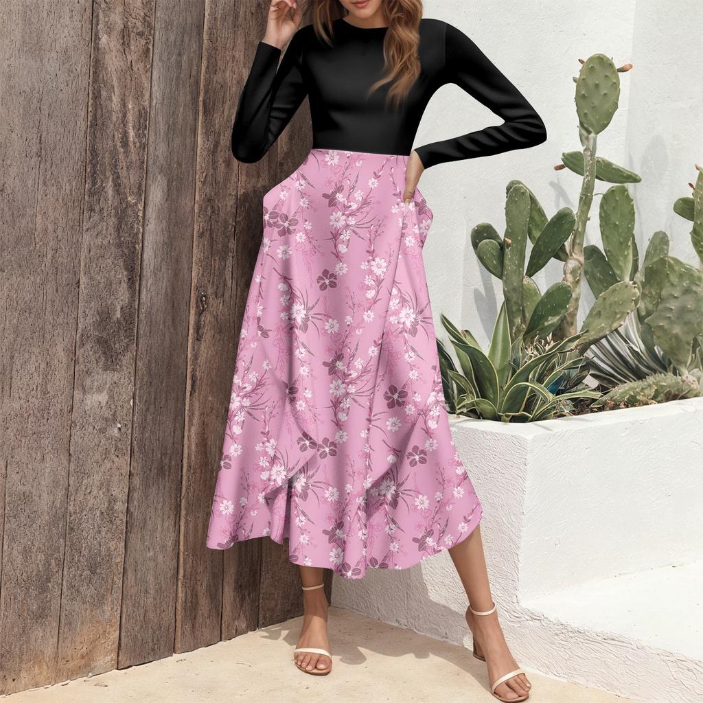 Damska Sukienka w Kwiaty z Falbankami