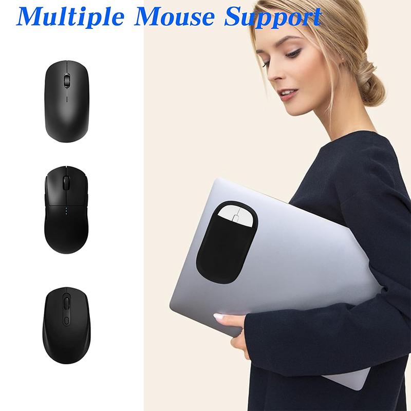Slim Mouse Holder for Laptop Universal Stick-On Mouse Pouches with Reusable Adhesive Mouse Pocket Reusable Mouse Storage Bags