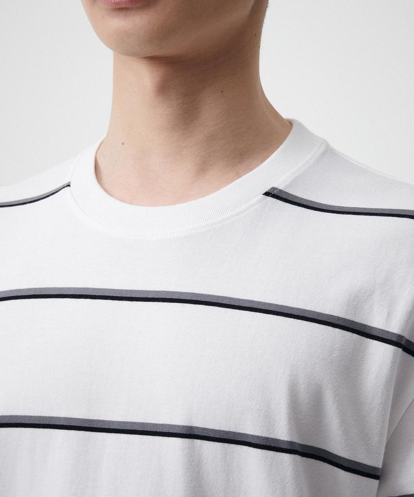 MUSINSA STANDARD Multi-Stripe Relaxed T-Shirt 2 [White]