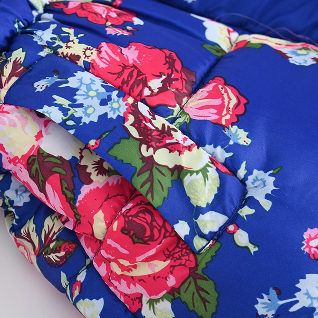 Toddler Kids Baby Girls Boys Floral Hooded Winter Warm Hooded Windproof Coat