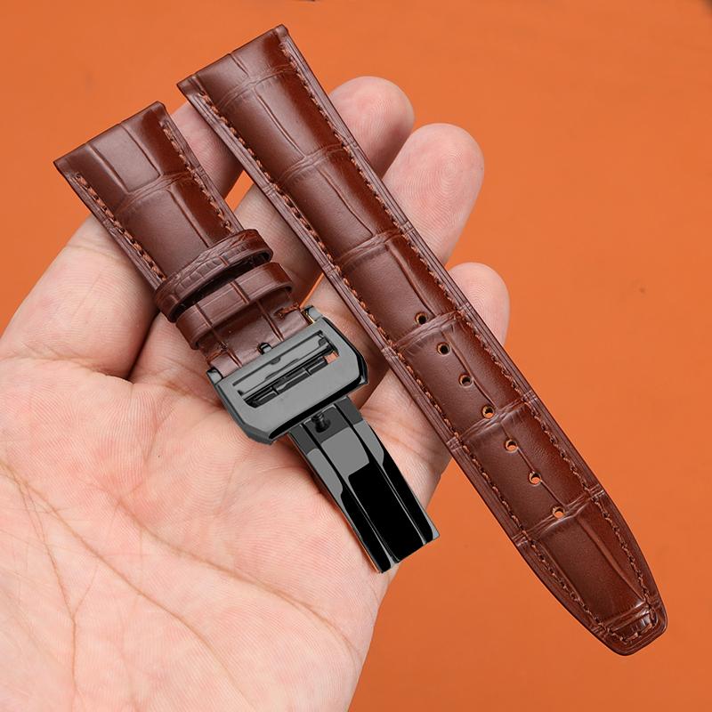 22mm 20mm Genuine Leather Alligator Texture Watch Band for IWC Portofino Men's Watch, Soft Comfortable Replacement Strap, Luxury