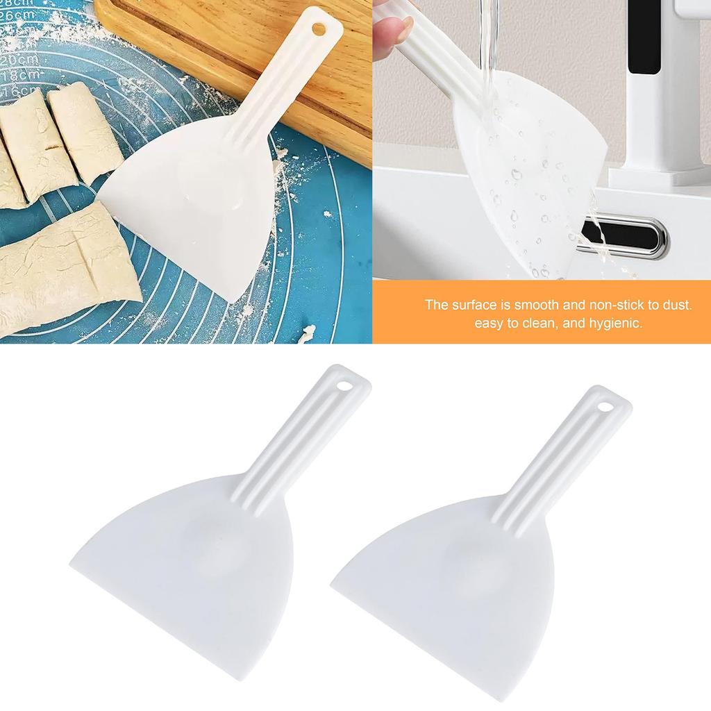 Pack of 2 Multipurpose Dough Cutter and Pizza Scraper with Comfortable Grip Ergonomic Handle Spatula for Home Use