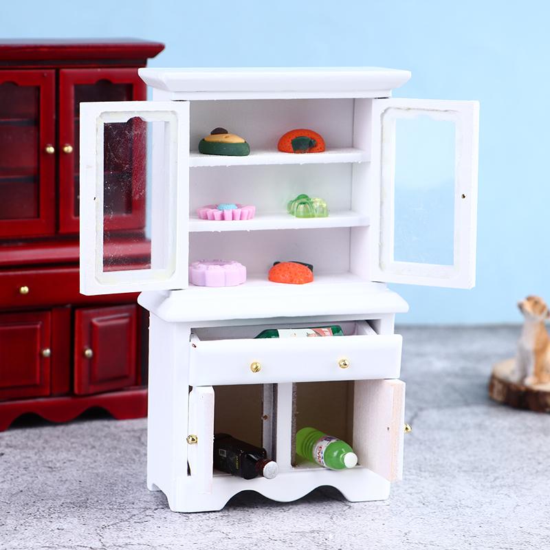 1:12 Dollhouse Miniature Decor Wood Display Cupboard Cabinet Bookcase Bookcase