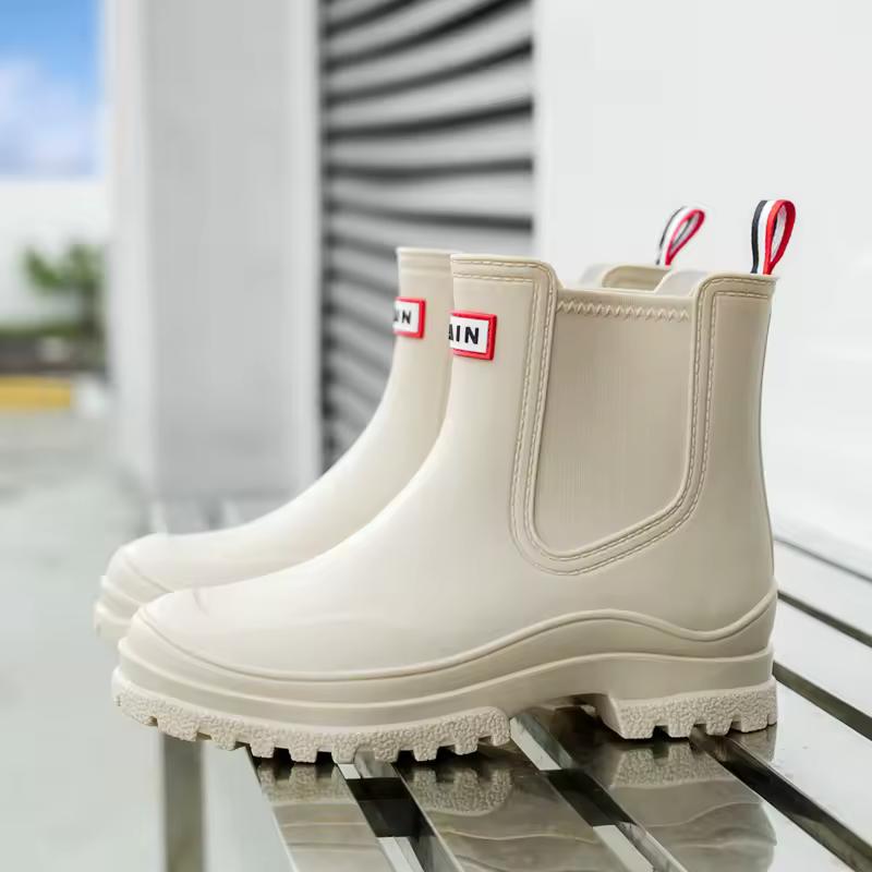Women's Short Rain Boots Pvc Non-Slip Water Shoes Outdoor Waterproof Shoes Women's  Water Boots
