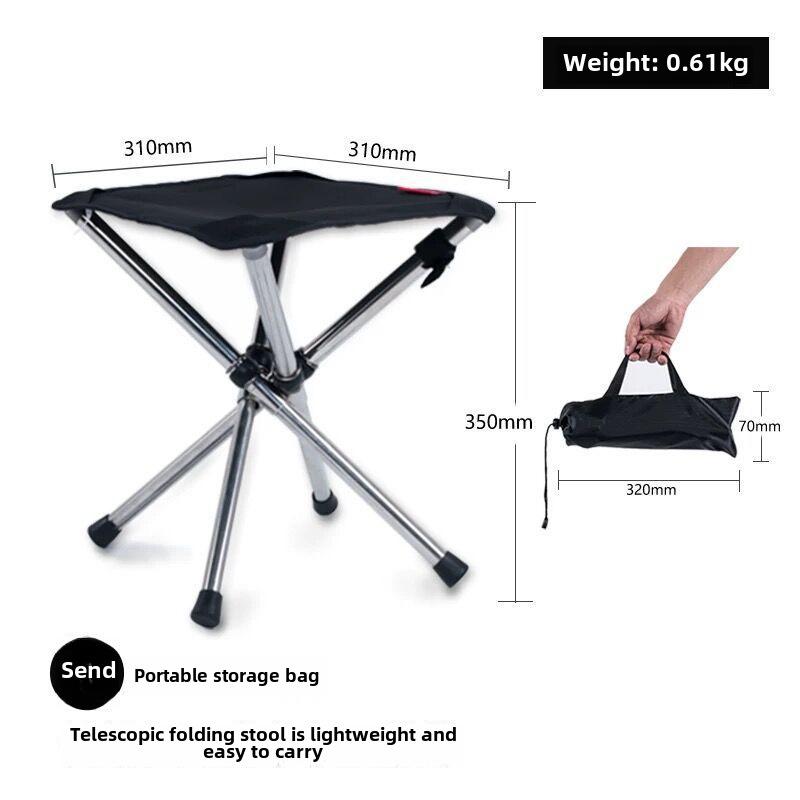 Portable Outdoor Telescopic Folding Camping Chair - Stainless Steel Fishing Stool