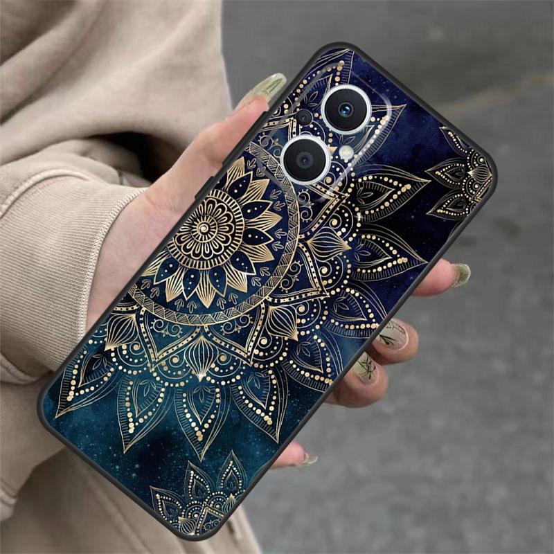 Elegant Mandala Floral Design Case For OPPO Reno 14F 13F 12F 11F 10 12 13 14 Pro 7 8 Lite OPPO Find X5 X6 X8 X9 Pro Cover