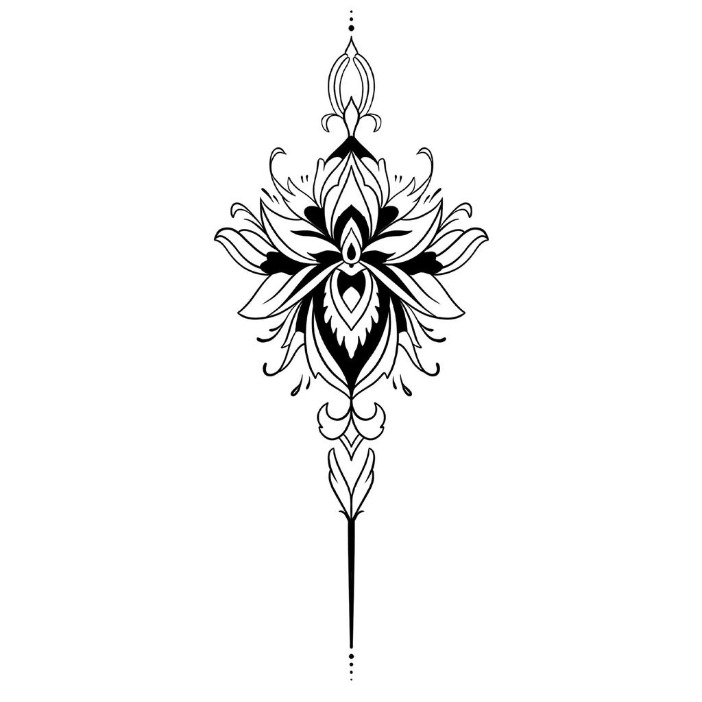 Advanced Sense Domineering Personality Thorn Totem Ribbon Sun Moon Stars Flower Lines Tattoo Sticker