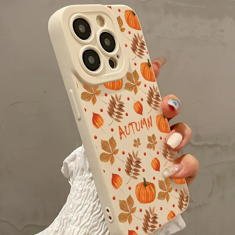 Herbst-Ahornblätter Kürbis-Muster Handyhülle für Samsung Galaxy S25 S24 S23 Ultra S22 S21 S20 Plus FE A54 A55 A35 A15 5G Hülle