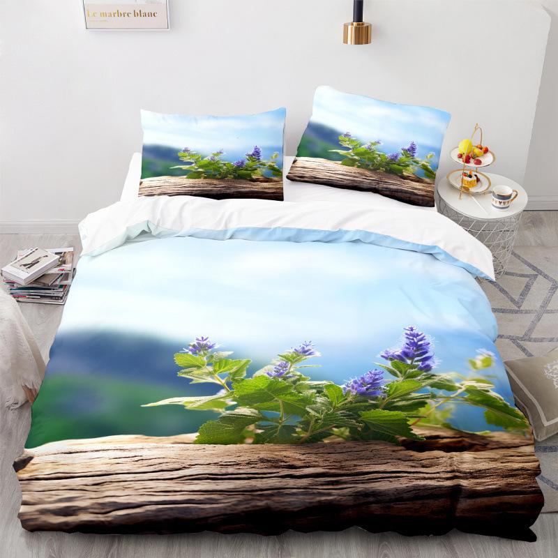 3D Digital Printing Three-Piece Bedding Four-Piece 40 Plants GER-100*135
