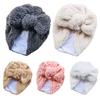 Warm Thick Baby Beanies Ear Warmer Newborn Baby Hats Infant Hat Teddy Fabric Bowknot Headband