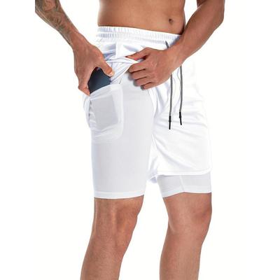 Lauf-Fitness-Sport- und Freizeithorts für Herren im Sommer Neue lockere Basketball-Mehrfach-Taschen-Doppelschicht-Shorts