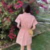Women's  New Young Style Skinny Button Streetwear Fashion Casual Solid Simplicity Pockets Turn-down Collar Dresses