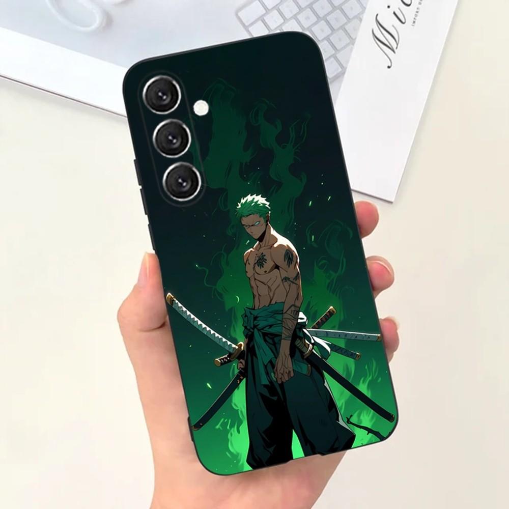 Anime Ones P-Pieces Zoro Phone Case For Samsung S25,S24,S21,S22,S23,S30,Ultra,S20,Plus,Fe,Lite,Note,10,9,5G Black Cover