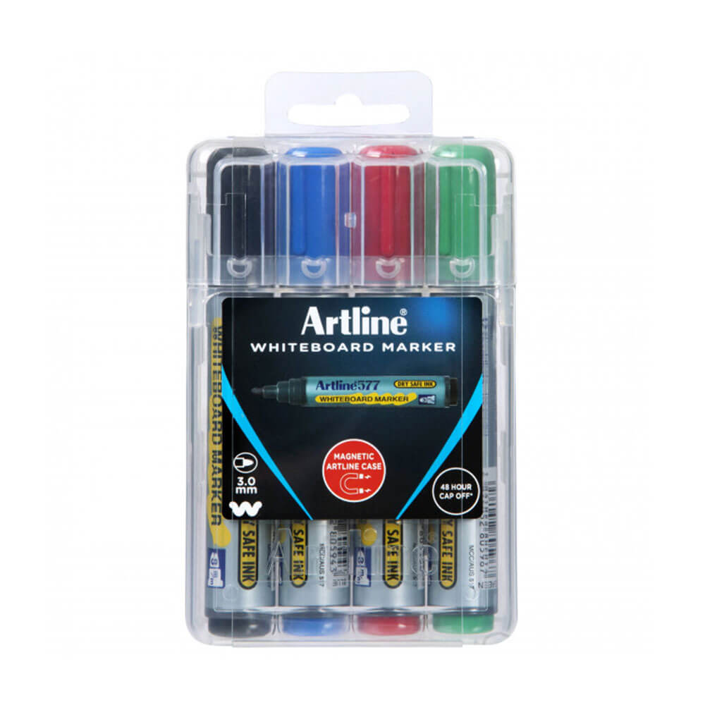 Marker do tablic suchościeralnych Artline w twardym etui 2mm Asortyment