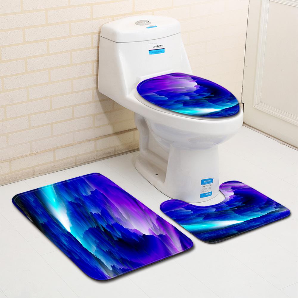 Creative Door Mat Bathroom Toilet Three-Piece Floor Mat Bedroom Living Room Sand Carpet