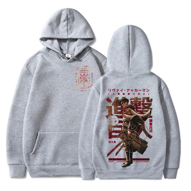 Bluza z kapturem Levi z grafiką Hot Anime Attack On Titan