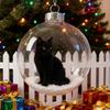 10CM 3D Cat Acrylic Christmas Ball Transparent Glass Ball Pendant Christmas Bubble Glass Ball Christmas Tree Hanging Ornaments