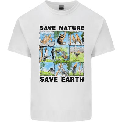 Rettet die Natur Rettet die Erde Ökologie Umwelt Herren Leichtes Baumwoll-T-Shirt