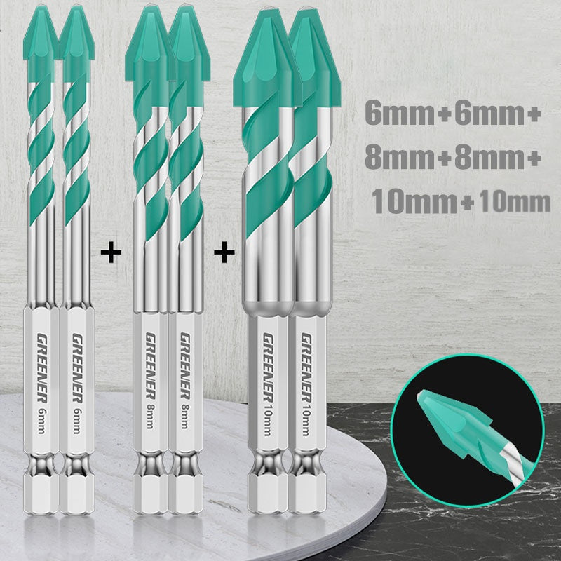 Eccentric Twist Drill Bit 5/6 Pcs High-Strength Drill Bits Sets 6mm/8mm/10mm/12mm Metal Twist Drill Bits for Glass/Tile/Wood