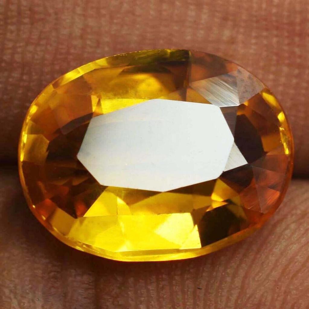 7.60 Ct Natural CERTIFIED Yellow SAPPHIRE Oval Cut Loose Gemstones Free shipping
