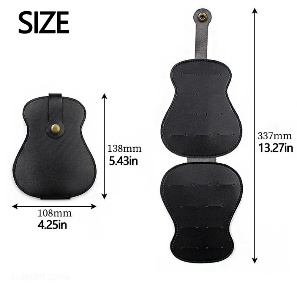 Can Hold 18 Pieces Guitar Picks Holder Case PU Leather Guitar Plectrums Bag  Ukulele