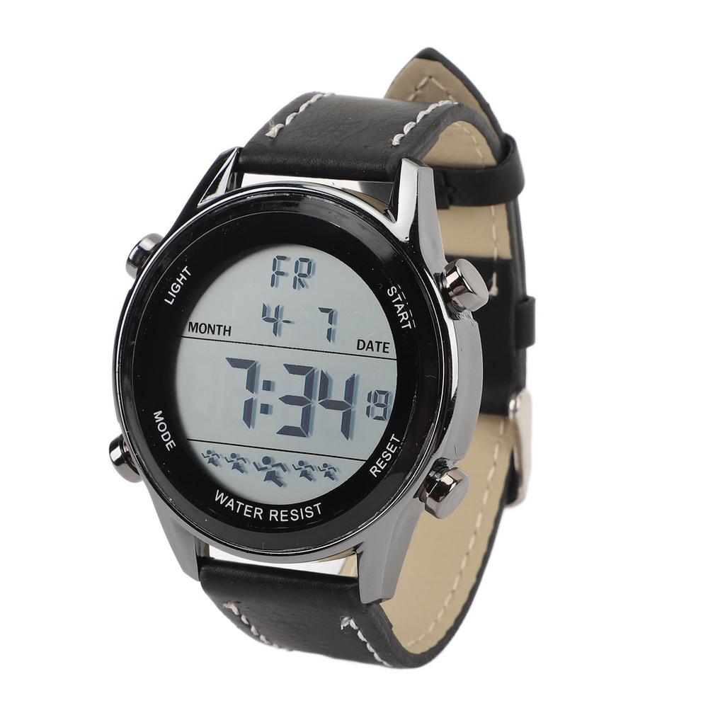 Herre Digital Klokke Dobbel Tid Stoppeklokke Kalender Vekkeklokke Vanntett Sportsklokke med EL Lys