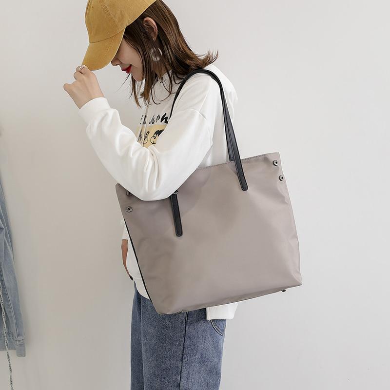 Oxford Women's Tote Bag Solid Color College Style Shoulder Bag Shopping Bag