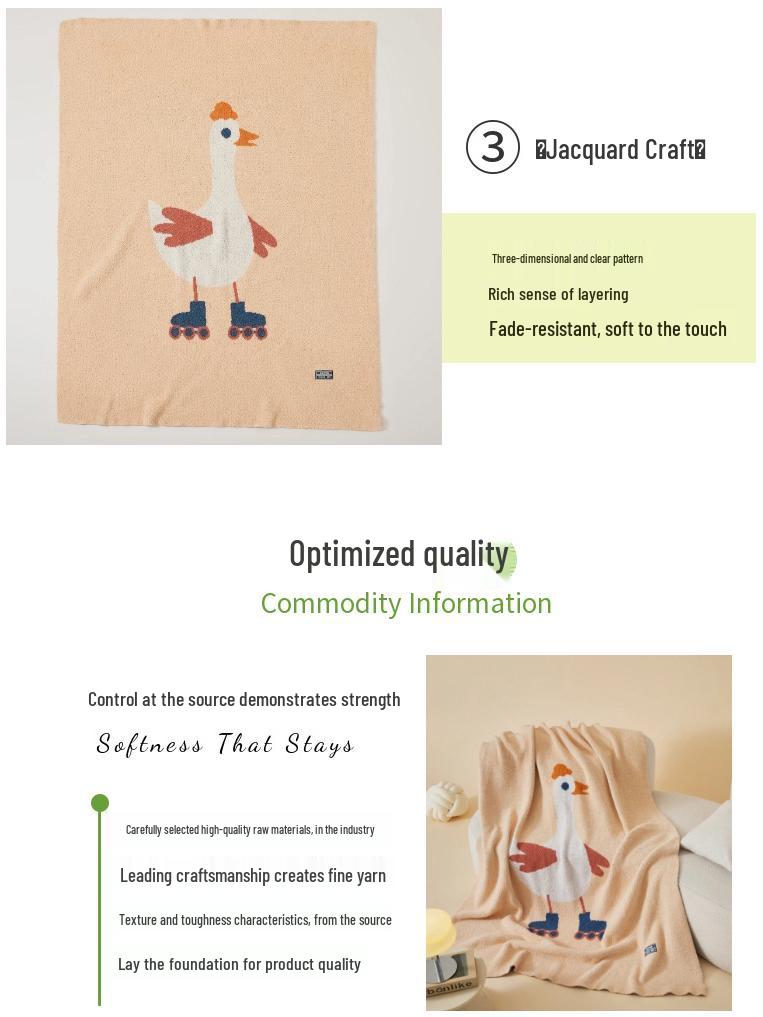 Ruijing Little Goose Knit Blanket - Multi-purpose Decorative Blanket for Office, Nap, and Sofa.