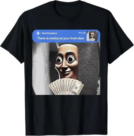 2026 New Fashion There Is Motion At Your Front Door John Pork Boys Fashion Joke TShirt Y2k Tung Sahur Gloves Led 67 Saying Tee