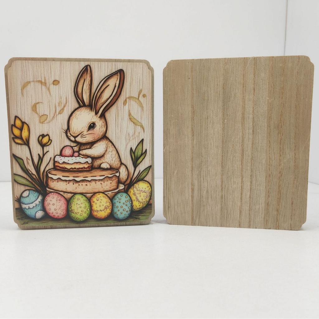 Wooden handicrafts, rural ornaments, cute Easter rabbits, Easter party gifts