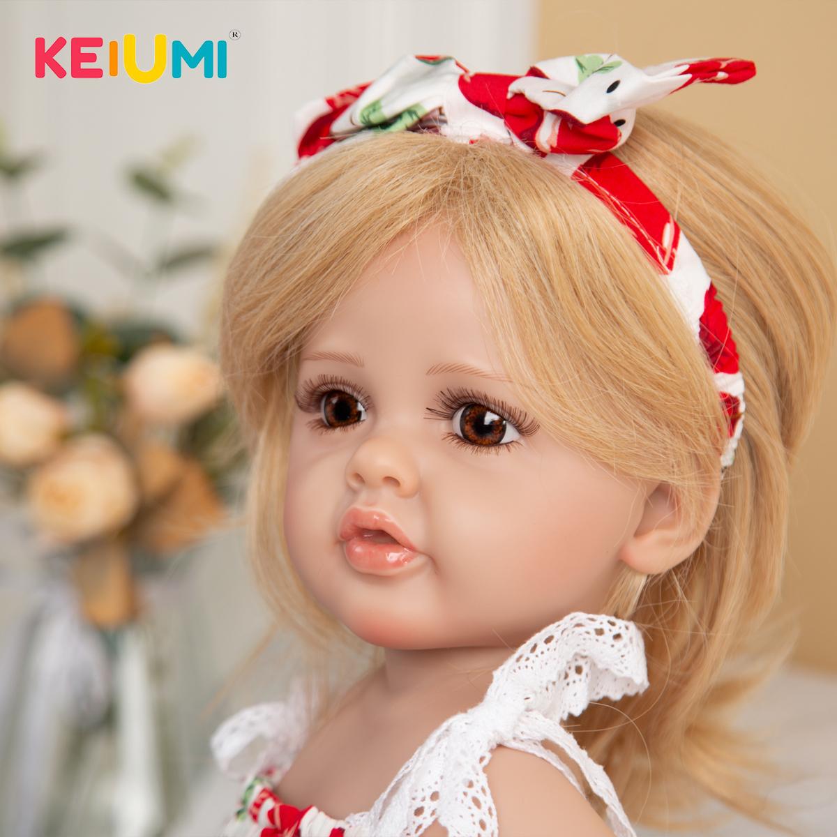 

KEIUMI 55 CM Полный силикон Винил Reborn Детские куклы Сладкое лицо Реалистичная кукла Бетти Игрушки Мягкий Playmate Для девочек Подарок на день рождения