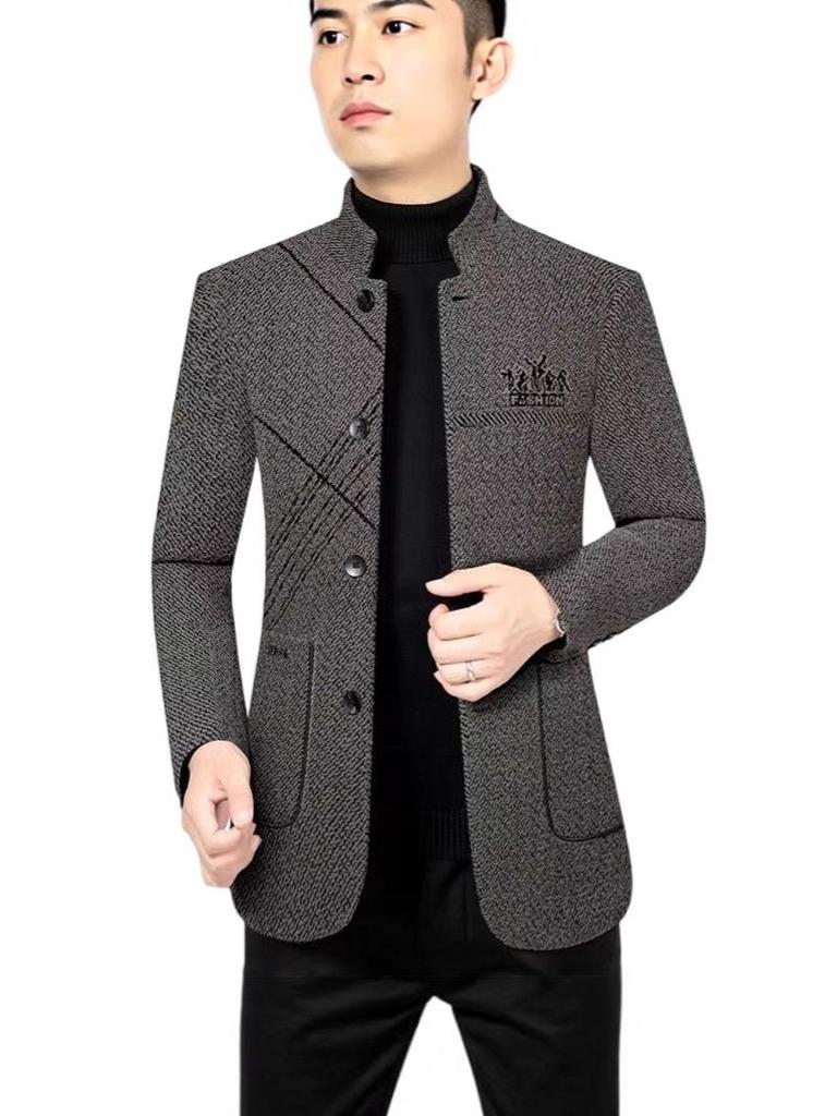 Men's Fleece-Lined Chenille Jacket for Autumn/Winter