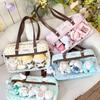 Y2k DIY Badge Display Shoulder Bag  Cute Large Capacity Lace Ita Bag Lolita Girls Transparent Pocket Casual Polka Dot Handbag