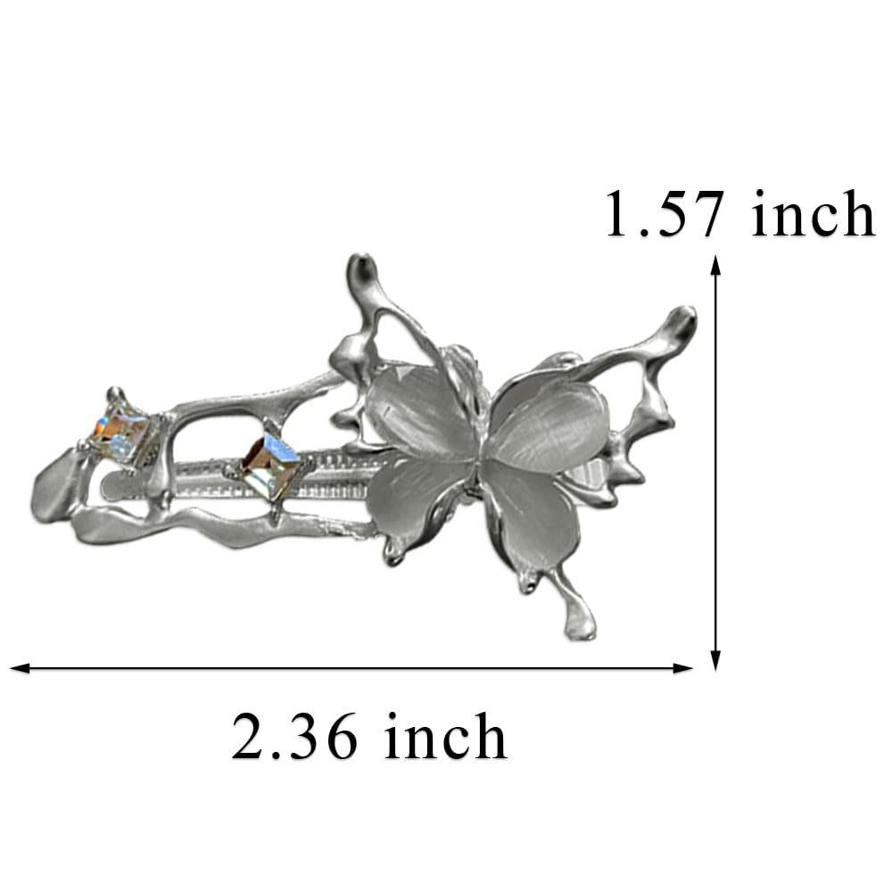 1pc Irregular Shape Cat Eye Zircon Hair Clips Butterfly Design Hair Barrettes  Girl Fashion