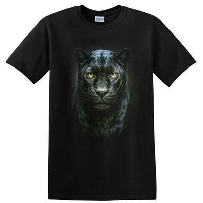 T-shirt Panthère Noire Portrait de Grand Félin Féroce Yeux Jaunes T-shirt Nature