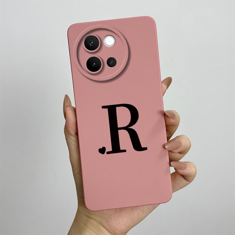 For Vivo V40 Lite Case 2024 Cute Letters Shockproof Capa Liquid Silicone Back Protector Phone Cover For Vivo V40 Lite 5G Bumper