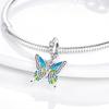 925 Sterling Silver Růžová Modrá Butterfly Dragonfly Charms Korálky pro ženy Vhodné originální náramek Diy šperky značkovací dívka