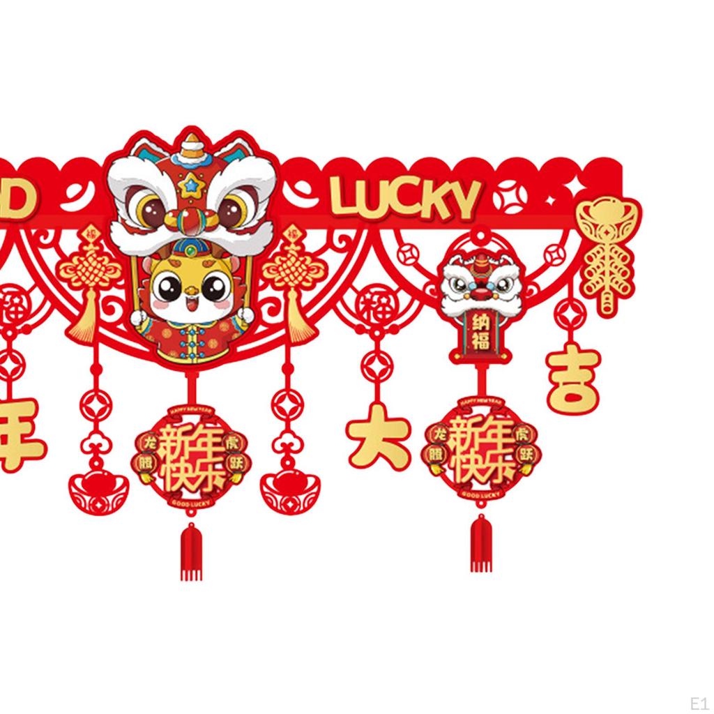 Chinese Lunar Year Decoration Door Curtain Blessings with Tassels Ornament for