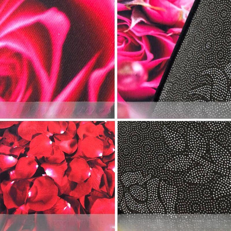 Red Rose Bedroom Carpet Blanket Living Room Coffee Table Floor Mat Washable Custom Mat Door Mat Full of Bay Window Balcony Mat