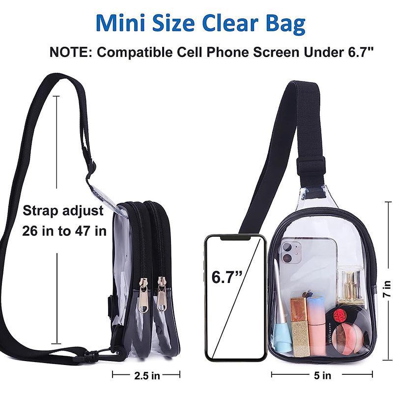 Clear PVC Messenger Bag for Men - Transparent Mobile Phone and Wallet Carrier, Ideal for Walking and Shopping
