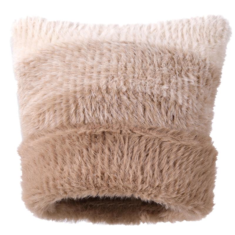 

Новая шапка-денди градиентного цвета с кошачьими ушками, ленивая шапка-бини, милые зимние шапки для женщин, уличная одежда, теплые меховые шапки для девочки, подарок 55cm-60cm