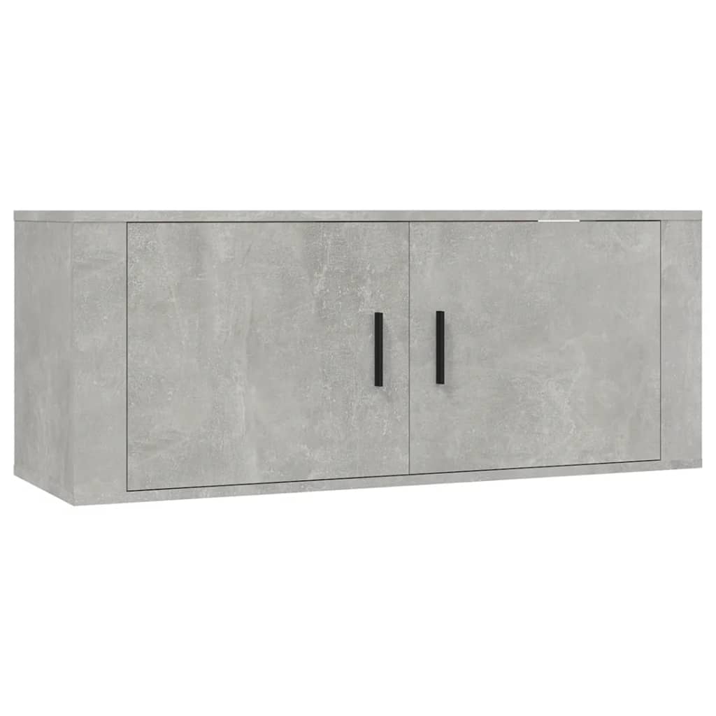 7 piece TV cabinet set concrete grey particleboard