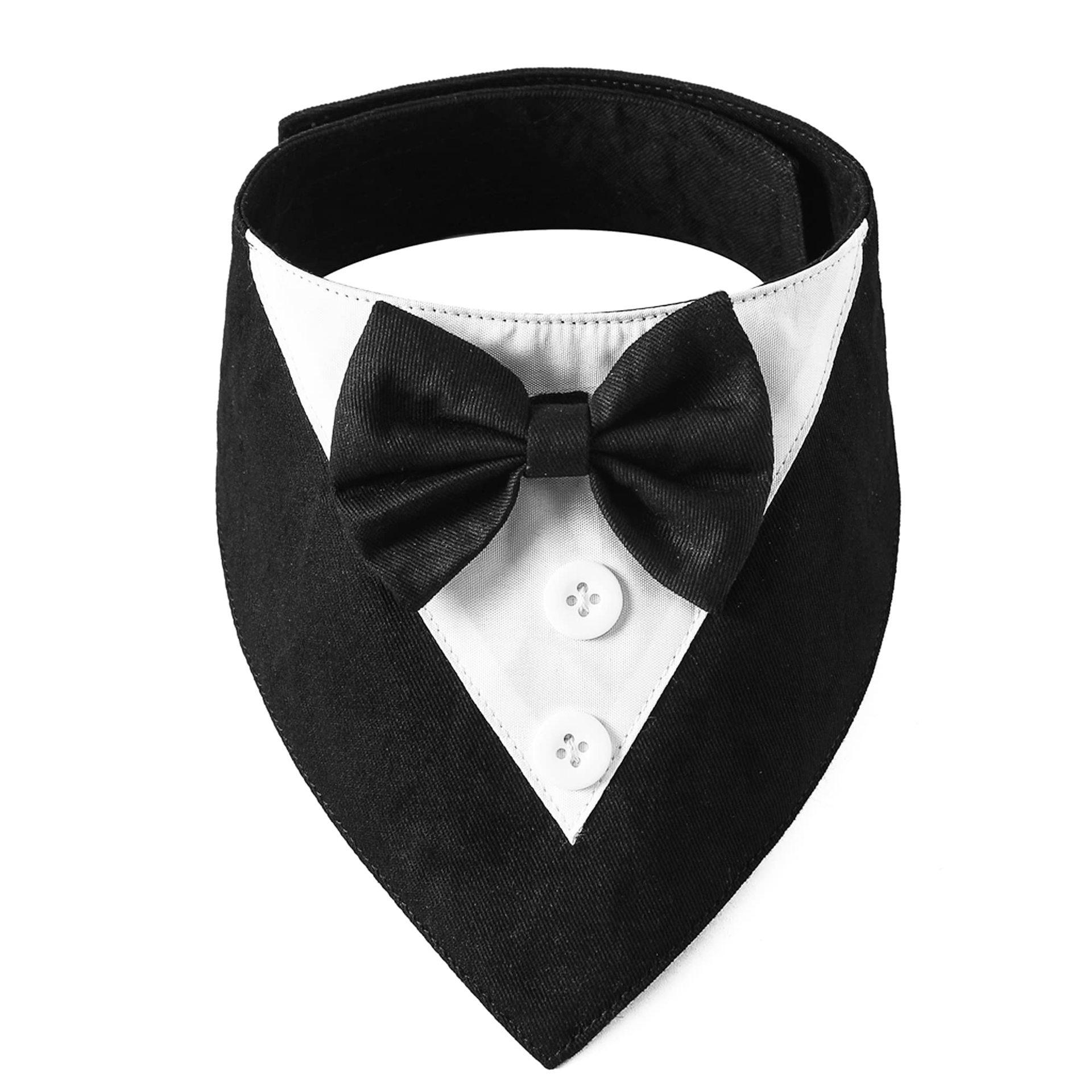

Hot Sale Dog Wedding with Bow Triangle Scarf Adjustable Party Holiday Scarf XS чорний