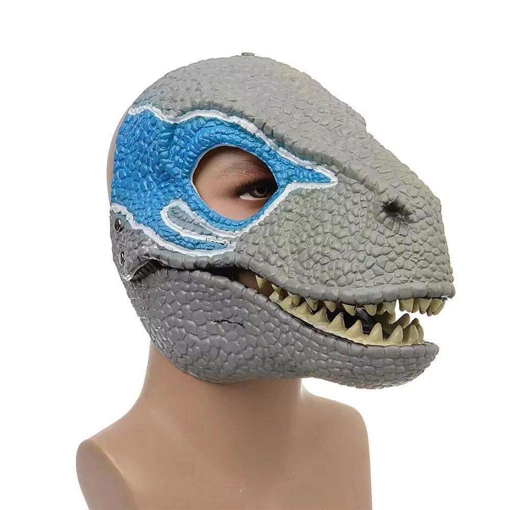 Moving Jaw Halloween Dinosaur Mask Cosplay Props Raptor Dino Mask Dinosaur Headgear  Gifts